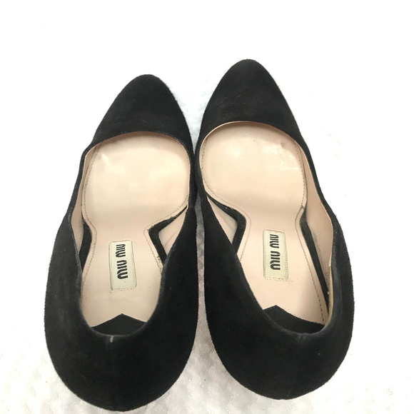 Auc Miu Miu Black Calzture Dona Suede Pumps 7 - Picture 4 of 7